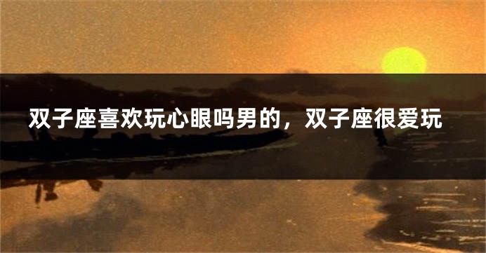 双子座喜欢玩心眼吗男的，双子座很爱玩