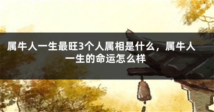 属牛人一生最旺3个人属相是什么，属牛人一生的命运怎么样
