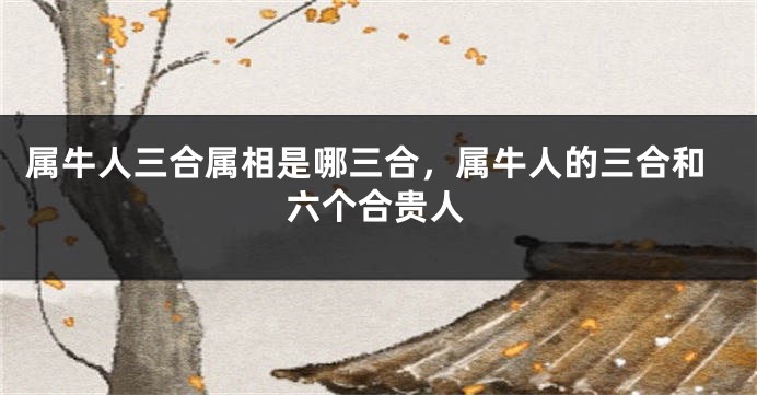 属牛人三合属相是哪三合，属牛人的三合和六个合贵人