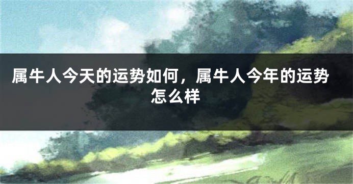 属牛人今天的运势如何，属牛人今年的运势怎么样