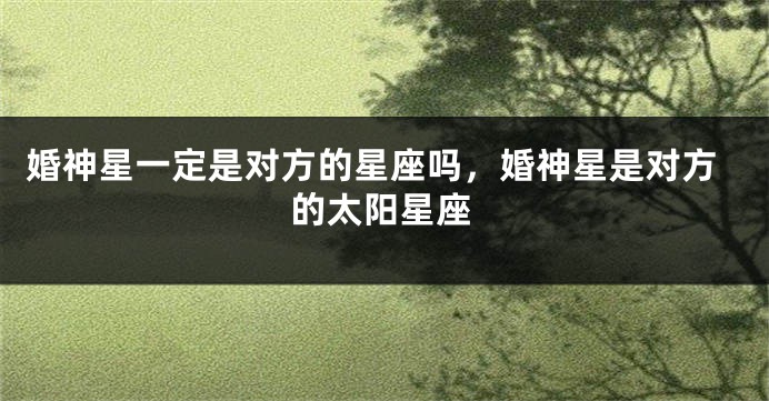 婚神星一定是对方的星座吗，婚神星是对方的太阳星座