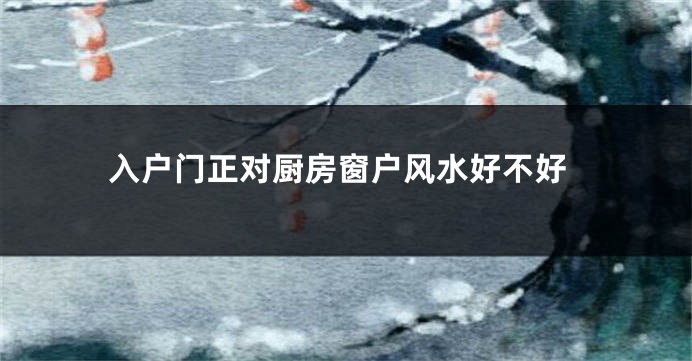入户门正对厨房窗户风水好不好