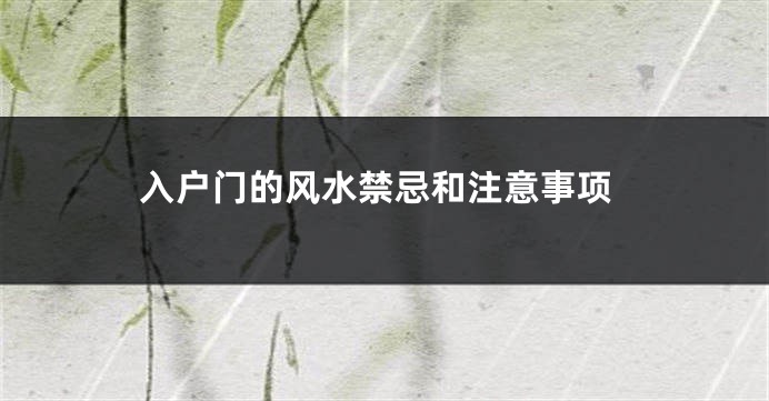 入户门的风水禁忌和注意事项