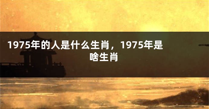 1975年的人是什么生肖，1975年是啥生肖