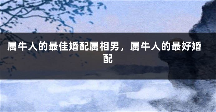 属牛人的最佳婚配属相男，属牛人的最好婚配