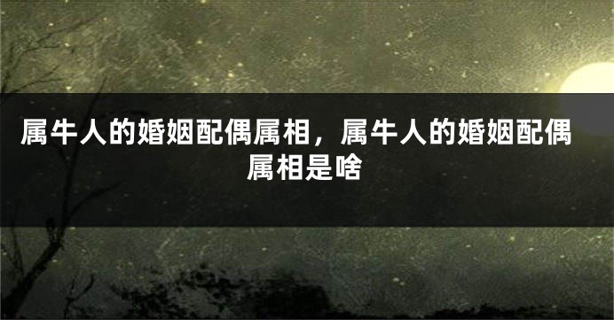 属牛人的婚姻配偶属相，属牛人的婚姻配偶属相是啥
