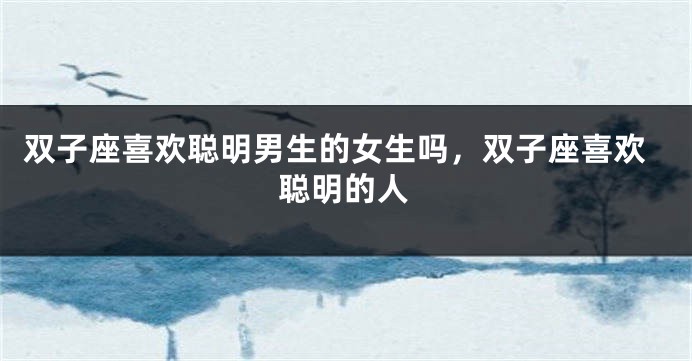 双子座喜欢聪明男生的女生吗，双子座喜欢聪明的人