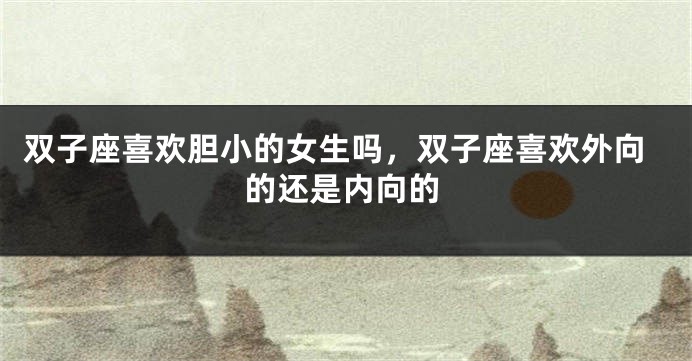 双子座喜欢胆小的女生吗，双子座喜欢外向的还是内向的