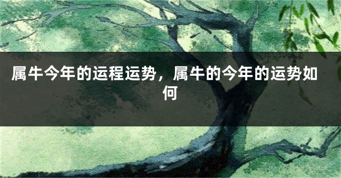 属牛今年的运程运势，属牛的今年的运势如何