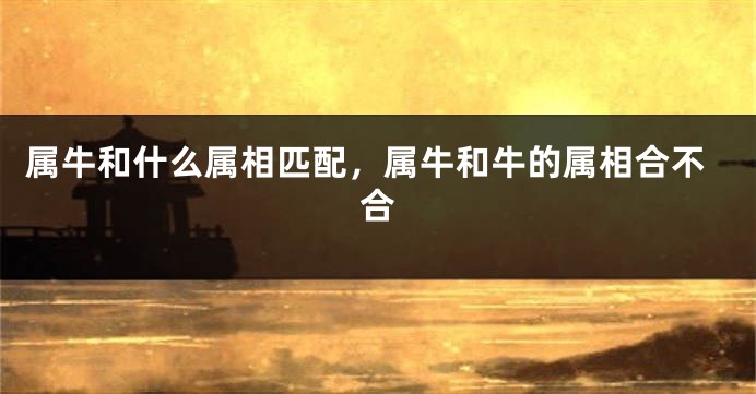 属牛和什么属相匹配，属牛和牛的属相合不合