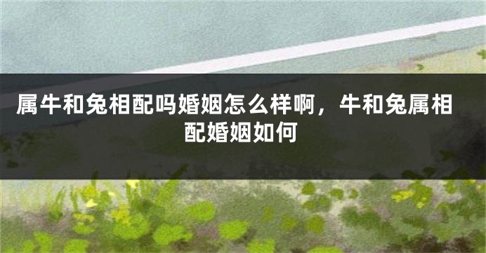 属牛和兔相配吗婚姻怎么样啊，牛和兔属相配婚姻如何