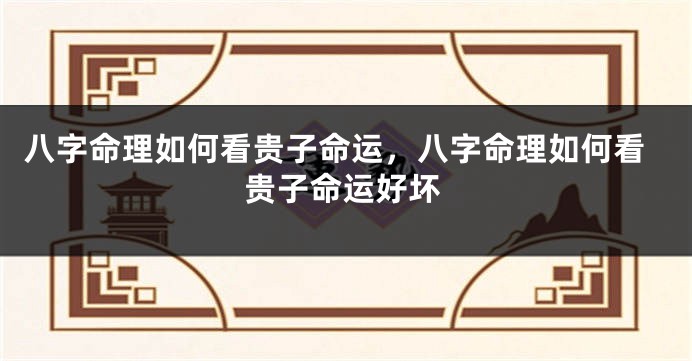 八字命理如何看贵子命运，八字命理如何看贵子命运好坏