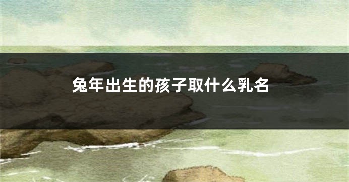 兔年出生的孩子取什么乳名