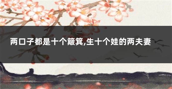 两口子都是十个簸箕,生十个娃的两夫妻