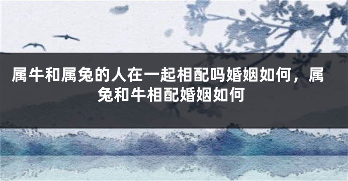 属牛和属兔的人在一起相配吗婚姻如何，属兔和牛相配婚姻如何