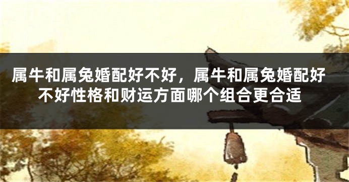 属牛和属兔婚配好不好，属牛和属兔婚配好不好性格和财运方面哪个组合更合适