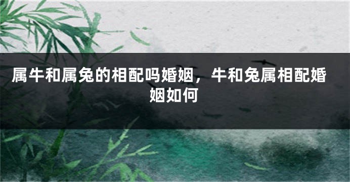 属牛和属兔的相配吗婚姻，牛和兔属相配婚姻如何