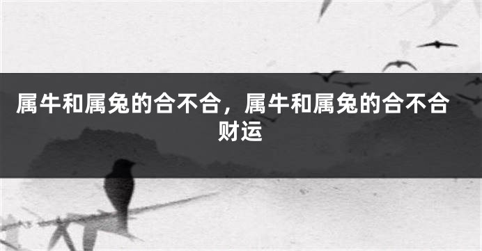 属牛和属兔的合不合，属牛和属兔的合不合财运