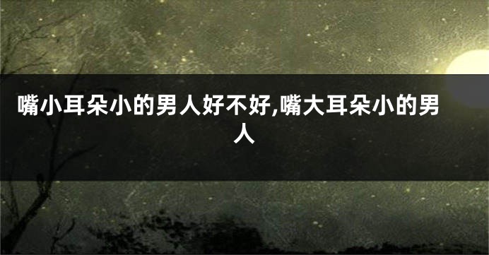 嘴小耳朵小的男人好不好,嘴大耳朵小的男人
