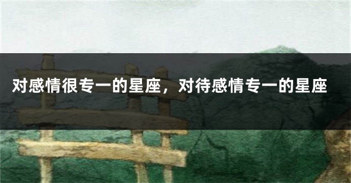 对感情很专一的星座，对待感情专一的星座