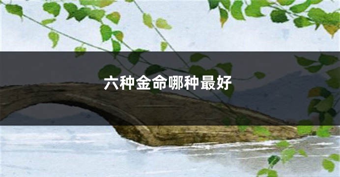 六种金命哪种最好