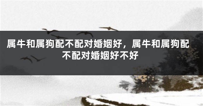 属牛和属狗配不配对婚姻好，属牛和属狗配不配对婚姻好不好