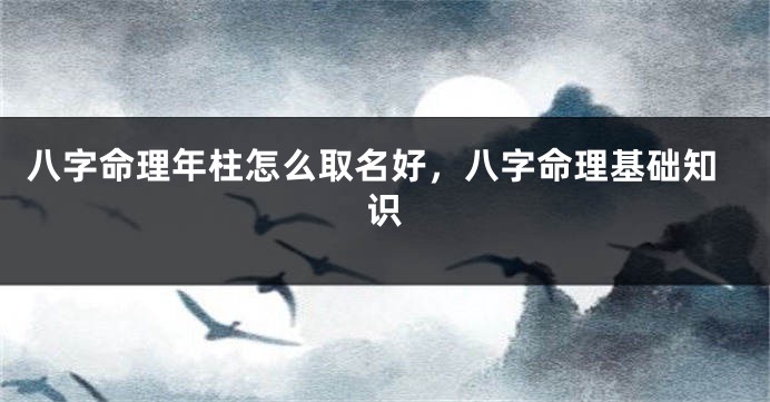 八字命理年柱怎么取名好，八字命理基础知识