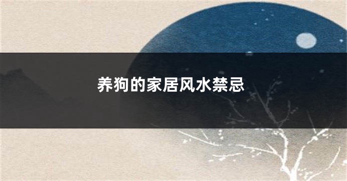 养狗的家居风水禁忌