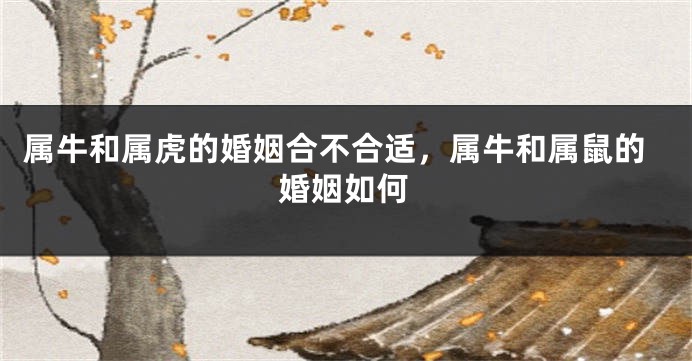 属牛和属虎的婚姻合不合适，属牛和属鼠的婚姻如何