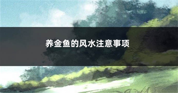 养金鱼的风水注意事项