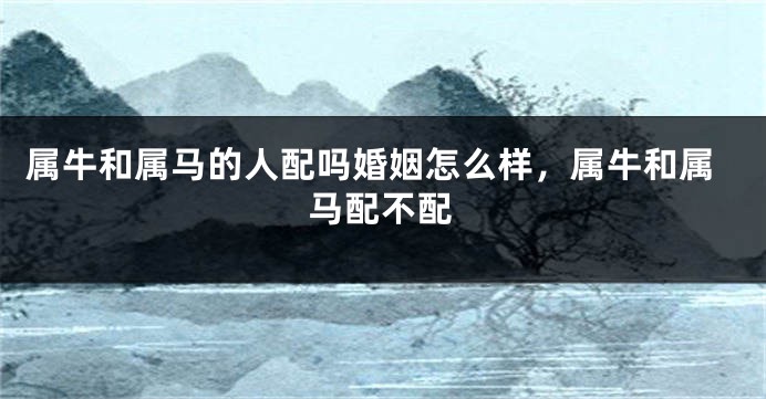 属牛和属马的人配吗婚姻怎么样，属牛和属马配不配