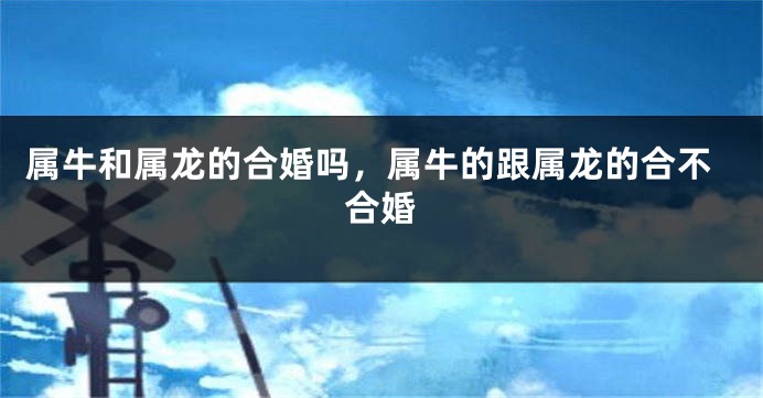 属牛和属龙的合婚吗，属牛的跟属龙的合不合婚