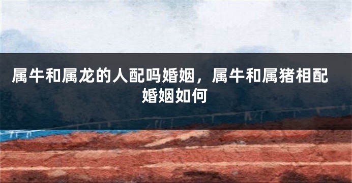 属牛和属龙的人配吗婚姻，属牛和属猪相配婚姻如何