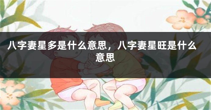 八字妻星多是什么意思，八字妻星旺是什么意思