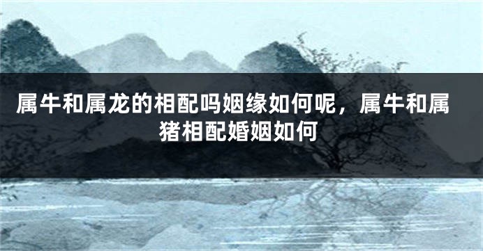 属牛和属龙的相配吗姻缘如何呢，属牛和属猪相配婚姻如何