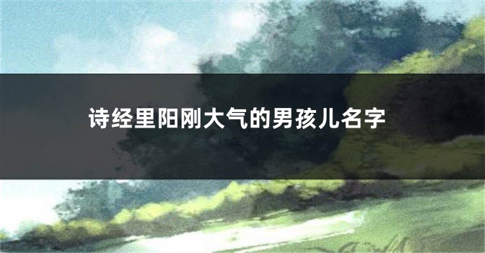 诗经里阳刚大气的男孩儿名字