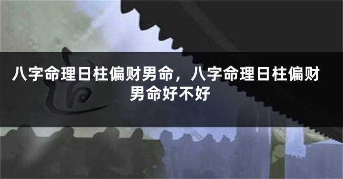 八字命理日柱偏财男命，八字命理日柱偏财男命好不好