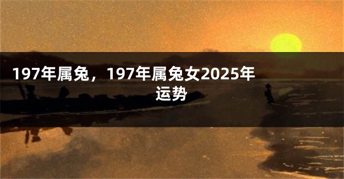 197年属兔，197年属兔女2025年运势