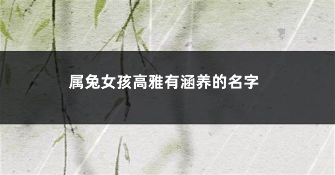 属兔女孩高雅有涵养的名字