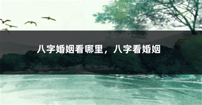 八字婚姻看哪里，八字看婚姻