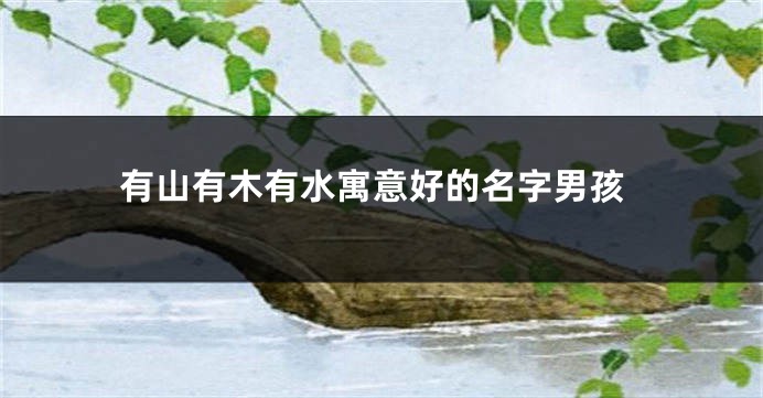 有山有木有水寓意好的名字男孩