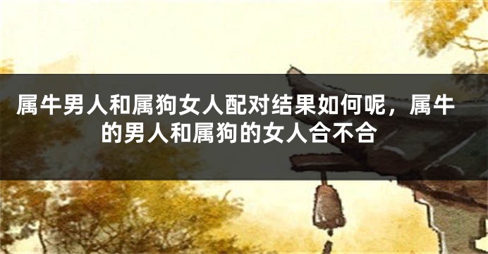 属牛男人和属狗女人配对结果如何呢，属牛的男人和属狗的女人合不合