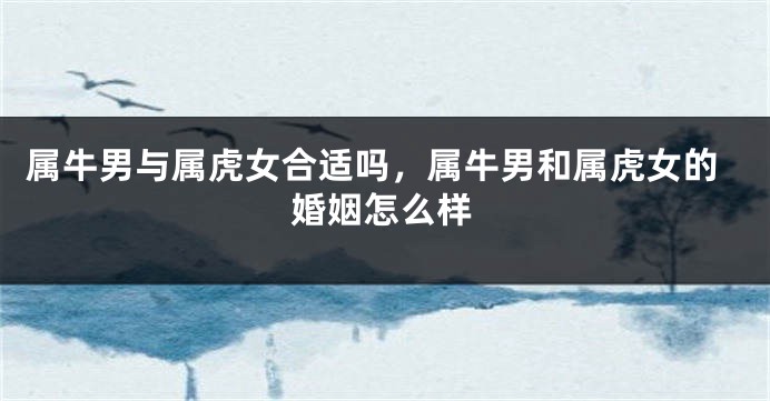 属牛男与属虎女合适吗，属牛男和属虎女的婚姻怎么样