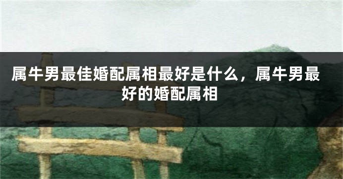 属牛男最佳婚配属相最好是什么，属牛男最好的婚配属相