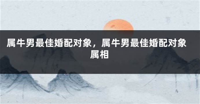 属牛男最佳婚配对象,属牛男最佳婚配对象属相