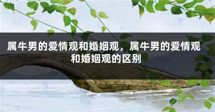 属牛男的爱情观和婚姻观，属牛男的爱情观和婚姻观的区别