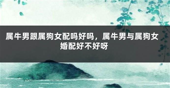 属牛男跟属狗女配吗好吗，属牛男与属狗女婚配好不好呀