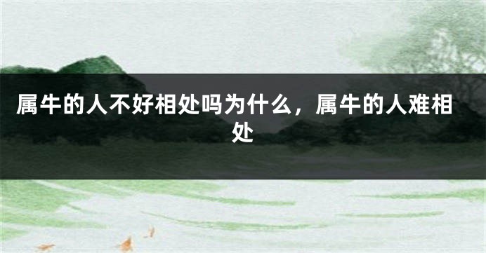 属牛的人不好相处吗为什么，属牛的人难相处