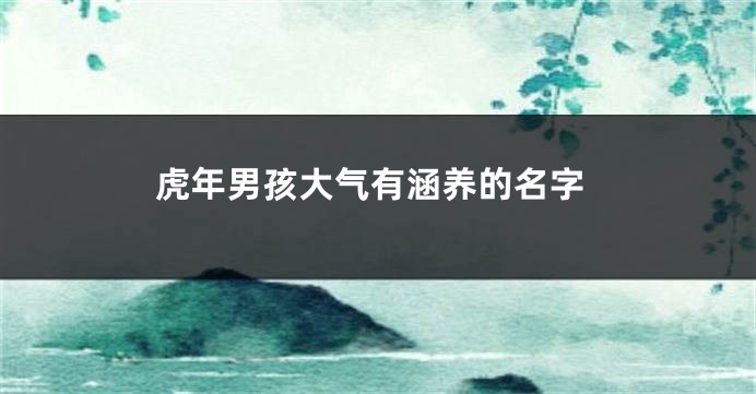 虎年男孩大气有涵养的名字