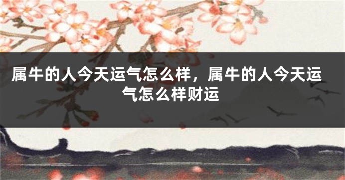 属牛的人今天运气怎么样，属牛的人今天运气怎么样财运